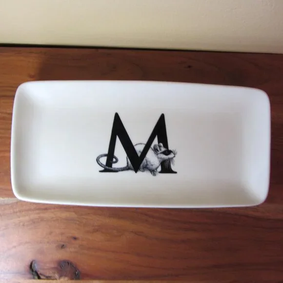 williams sonoma M masked mousie rectangle serving plate platter (W5132)