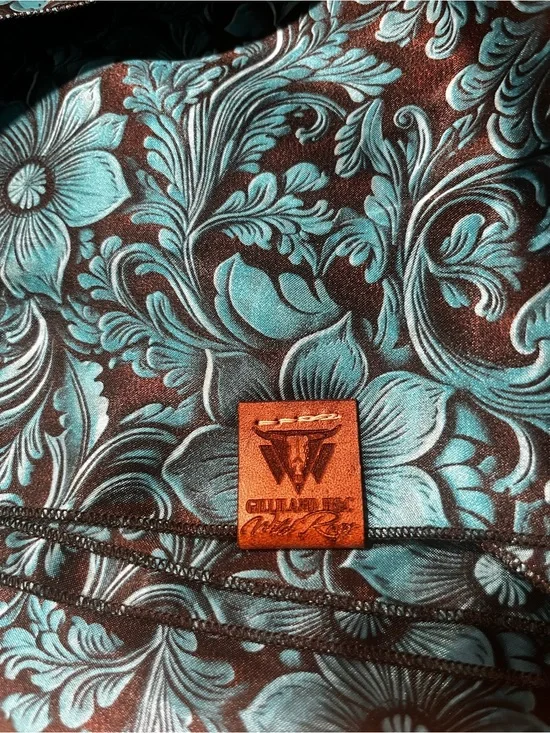 Gilliland H&C Wild Rags Turquoise Floral Print Scarf 42