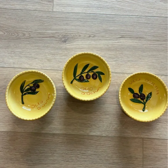 3 WILLIAM SONOMA OLIO D'OLIVA DIPPING BOWLS 5