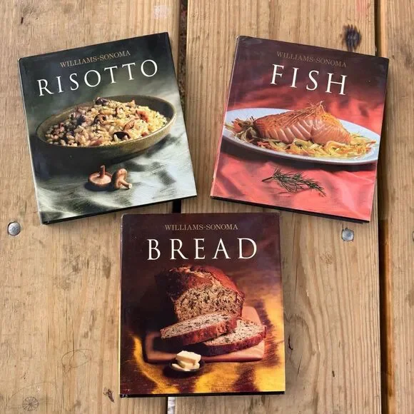 Williams‎ Sonoma Collection Cookbook Set: Risotto Fish Bread vintage books decor