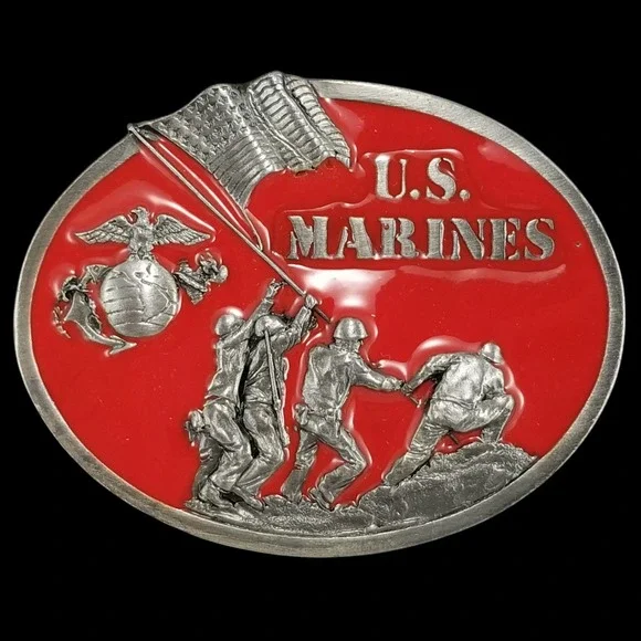 1982 US‎ Marines Belt Buckle Iwo Jima Bergamot Brass Works The Few The Proud USA