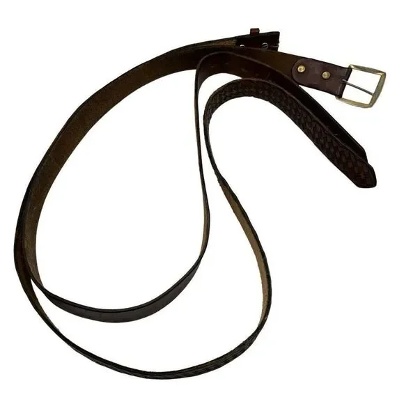 Set of 2 Genuine‎ Leather Western Belts Brown Size 48