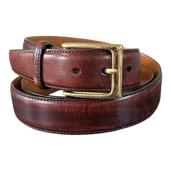 Trafalgar Hand Polished Cortina Leather Dress Belt 1101TF71-602 Men’s‎ 40 Brown