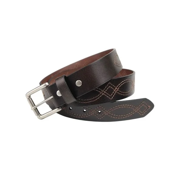 Wrangler Men's‎ Brown Western Stitched Leather Belt Medium 36 New Silver Buckle