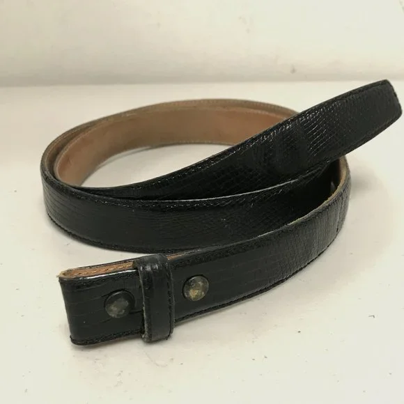 Tiffany & Co black lizard belt 38 replacement strap slide