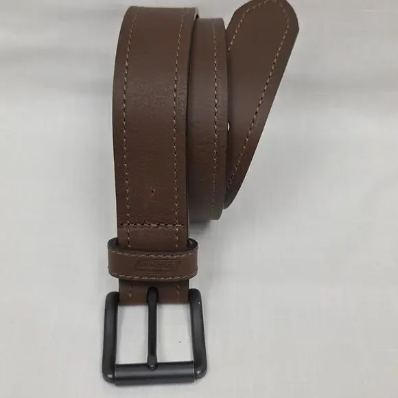 Dickies Genuine Leather Belt Brown Matte Black Buckle Size 42 Men's New