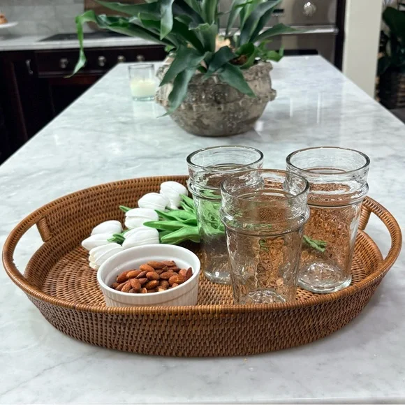 Willams Sonoma Hapao Oval Tray in Tea Stain  18 x 14 NWT