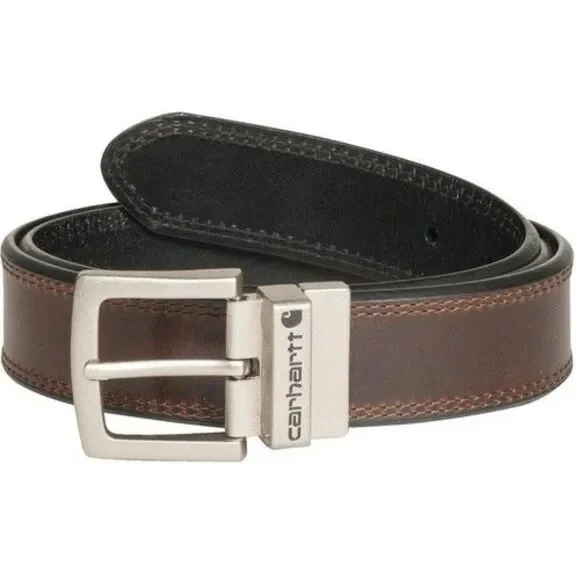NWT Carhartt Men's Oil Finish Leather Reversible Belt Brown/Black - Size 42
