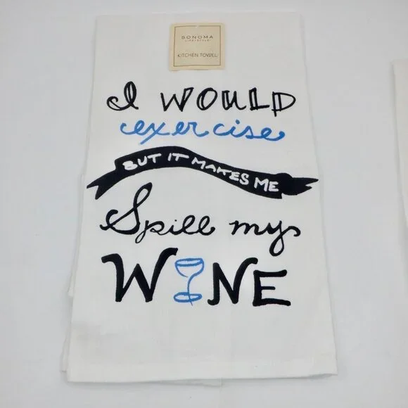 Sonoma Wine Bar or Kitchen Towel Pair (2) NWT
