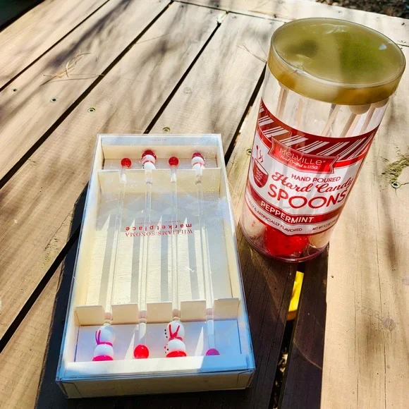 Peppermint candy spoons & Snowman drink stirring rods