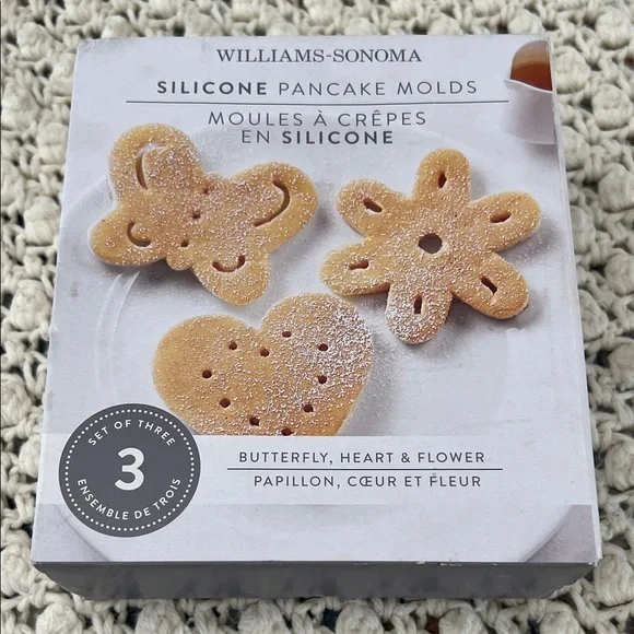 Williams Sonoma Silicone Pancake Molds - Butterfly, Heart, Flower BN