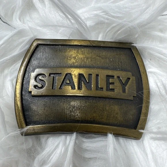 Vintage 1978 Stanley Works Tool Advertising Brass Belt Buckle MADE IN USA‎ Rare