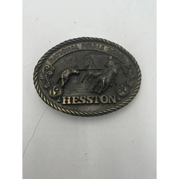 1980 Hesston NFR National Finals Rodeo Cowboys Western 6th Edition Belt Buckle