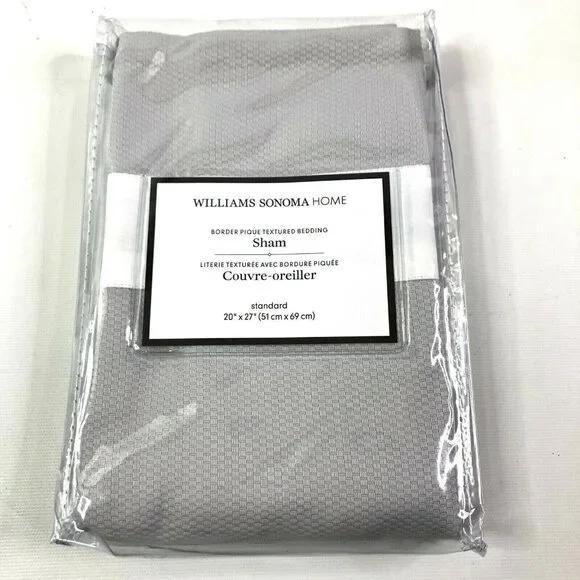 Williams Sonoma Home Border Pique Textured Standard Sham 20