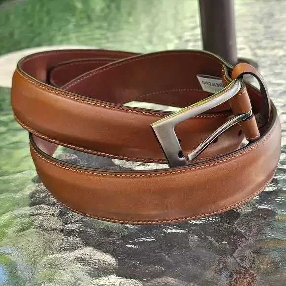 Perry Ellis Portfolio Men's Full Grain Cowhide Leather Belt Brown Size 36/90