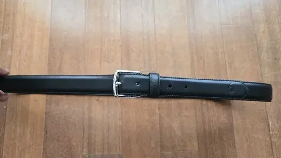 Nwot POLO RALPH LAUREN Black Leather Belt Size 42.10.5