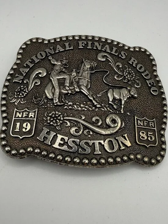 Vintage 1985 Hesston National Finals Rodeo Belt Buckle