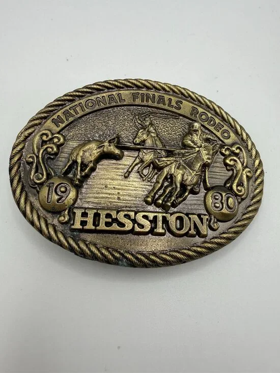 Vintage 1981 Hesston National Finals Rodeo Belt Buckle