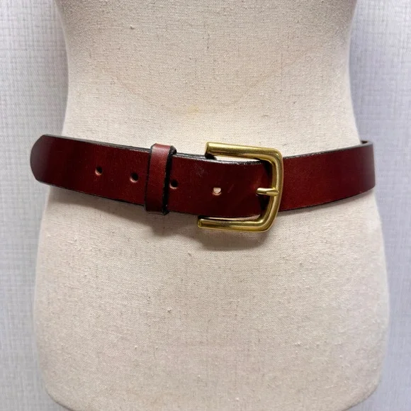 Leegin Leather Belt Mens 38 Brown Brass Buckle Casual‎ Western Workwear Heritage