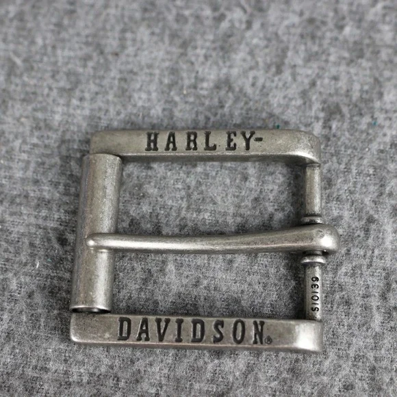 VTG Harley-Davidson Belt Buckle Mens Silver Rectangular Logo Metal Single Tongue