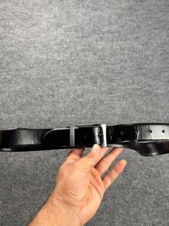 Men's Steve Madden Black Leather Dress Belt Size india 34 damage