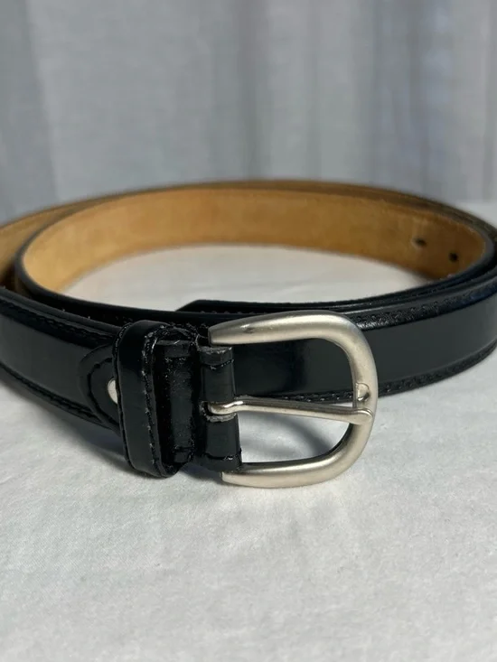 Classic Black Leather Men's Belt