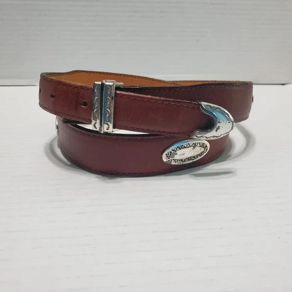 Sentry Vintage Studded Brown Genuine Leather Golf Belt Men's Size 38 No‎ Buckle