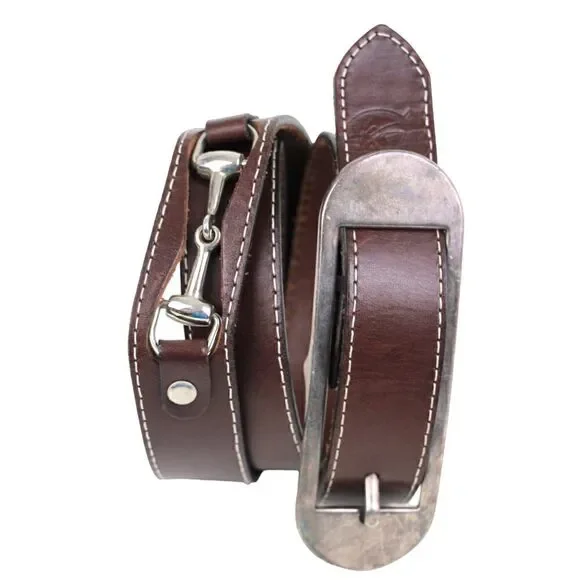 Lilo Espana SADDLE BROWN LEATHER Horse Bit 1 1/8