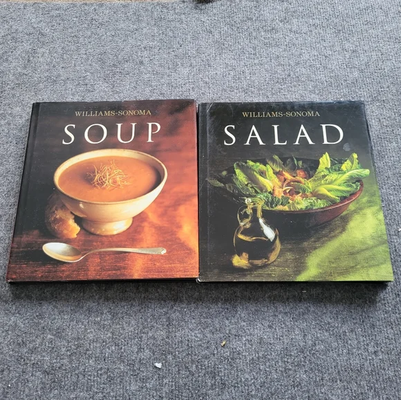 Williams Sonoma Soup & Salad Cookbook Duo - Brown and Green Covers