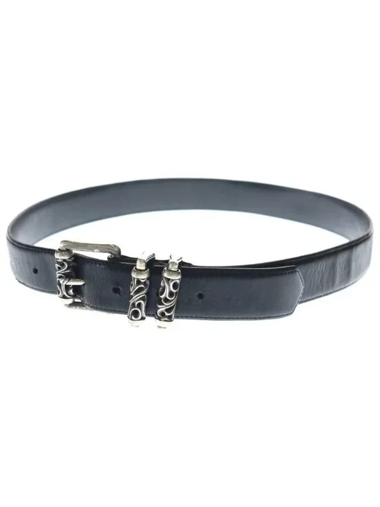Chrome Hearts Blt Roller Buckle Leather Belt Silver