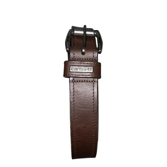 Carhartt Brown Cowhide Leather Silver Buckle W/Logo S34