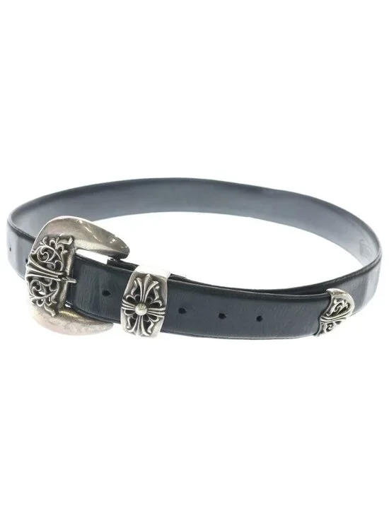 Chrome Hearts Blt Classic Leather Belt Black Silver