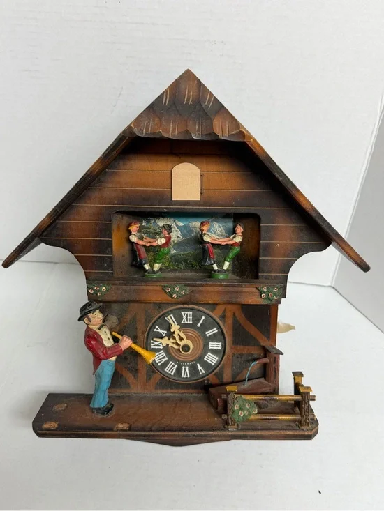 Vintage E. Schmeckenbecher Germany Cuckoo Clock Musical Black Forest Untested