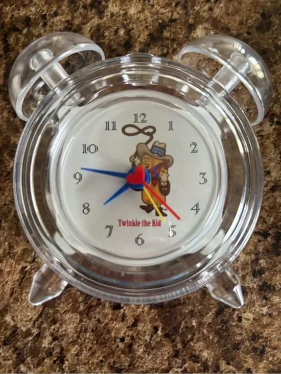 Clear Hostess Twinkie the Kid Novelty Alarm Clock- Vintage new in box