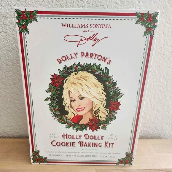 VGUC Williams Sonoma Holly Dolly Parton Christmas Cookie Baking Kit