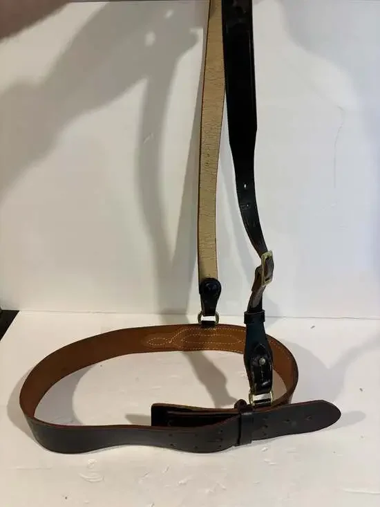 Vintage Jay-pee Leather Belt With Crossover Shoulder Strap Uniform Duty