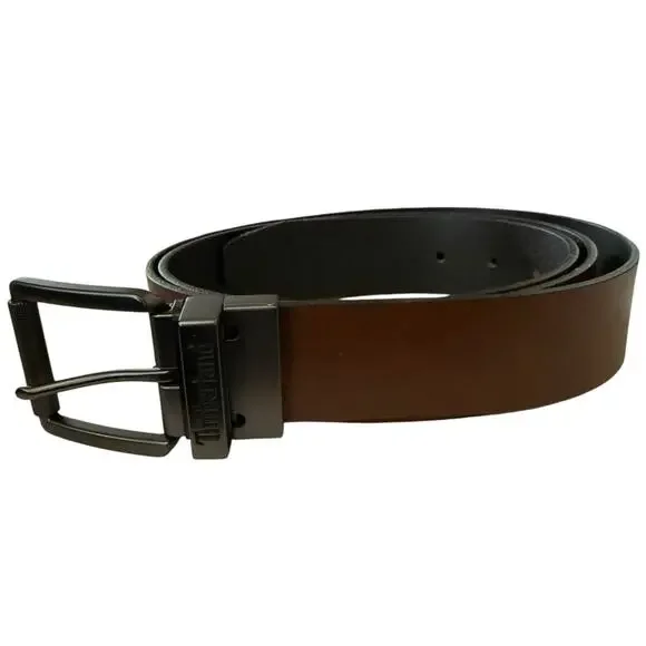 Timberland Black Brown Reversible Cut To Fit Leather Belt 32