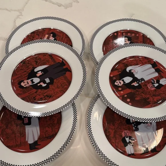 Guy Buffet Waiter Suite Porcelain Dinner Plates (6)