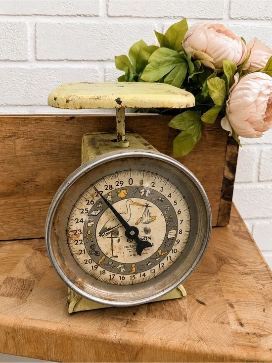 Vintage Hanson Nursery Scale Wall Decor in Pale Yellow