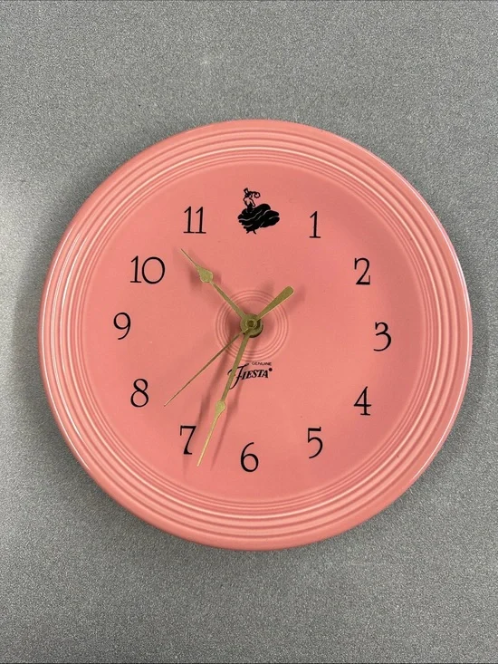 Vintage 1986 Fiesta Pink Round Wall Clock