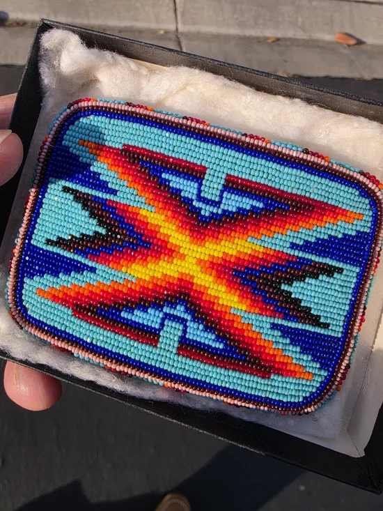 Native American Beaded Belt Buckle
