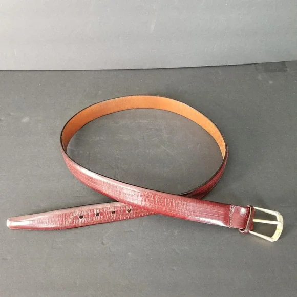 Equine Mens Brown Aniline Kipskin Leather Belt 36 Made‎ in USA 5546 Textured