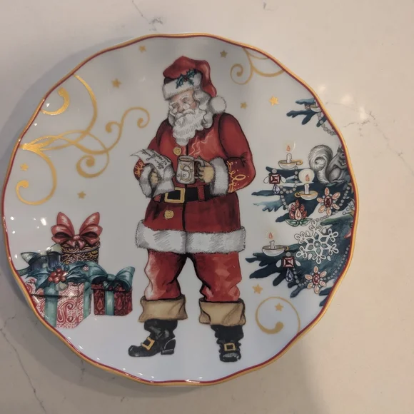 Williams Sonoma 'Twas The Night Before Christmas Santa Claus Plate