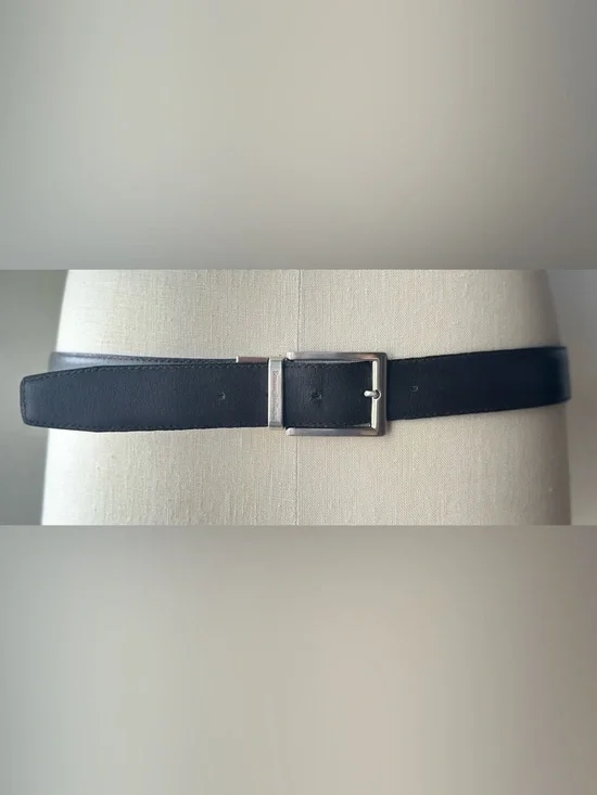 Ermenegildo Zegna Reversible Leather Belt Brown/Black Silver Buckle
