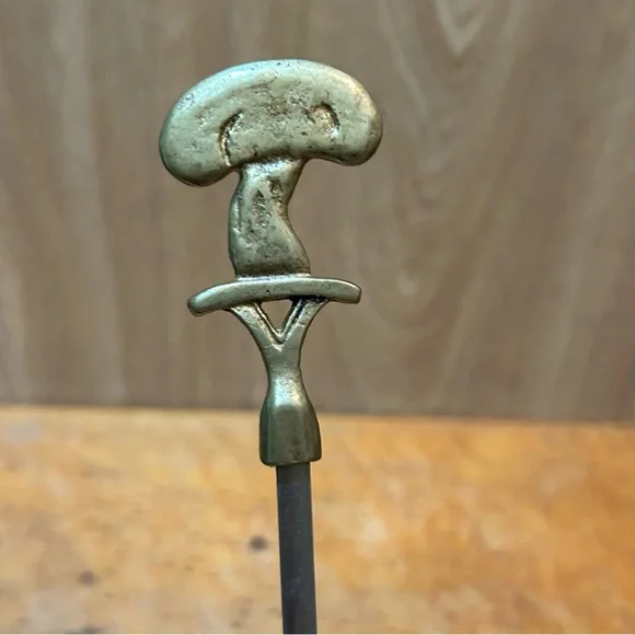 Vtg Mushroom Top BBQ Grill Shish Kabob Skewer Ornate Brass Top Williams Sonoma