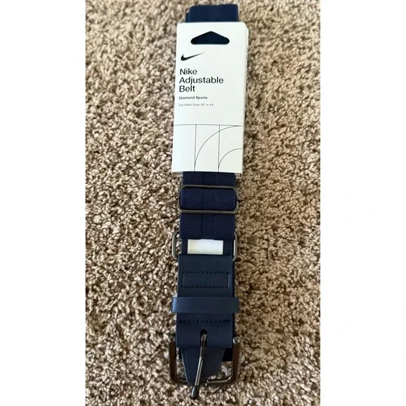 Nike Adjustable Baseball Belt Navy Blue Unisex Adult Fits Waist 28