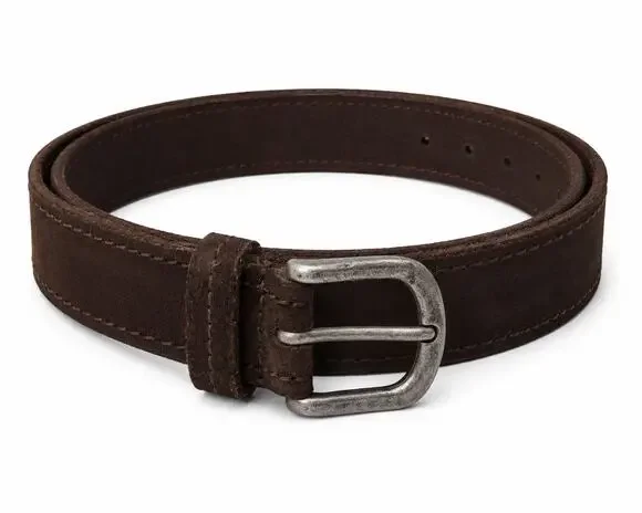 John Varvatos Star USA Textured Suede With Stitch Chocolate Men's Belt Size 40