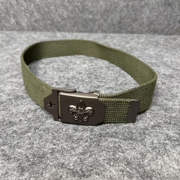 Boy Scouts of America BSA Olive Green Web Belt Metal Buckle Logo 64032 S/M 32
