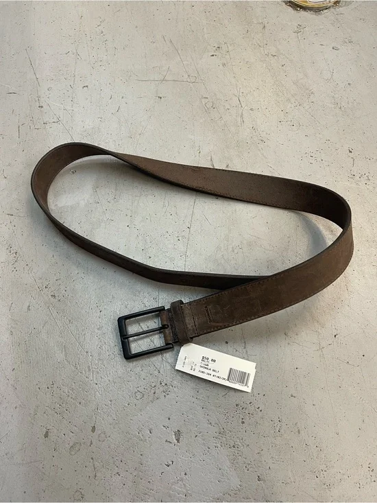 Shinola Brown Suede Men's Belt with Matte Black Buckle