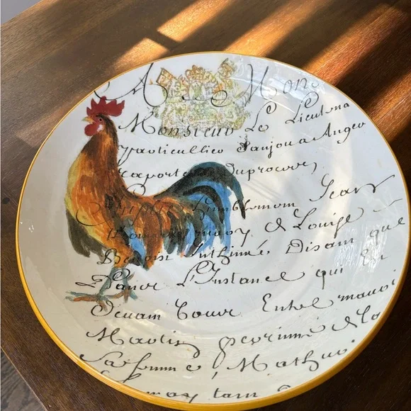Williams Sonoma Rooster Serving Platter with Multicolor Design NEW with Tag